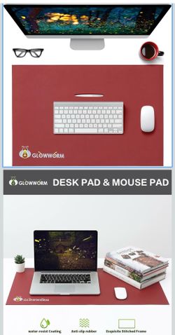 Glowworm Mouse Pad,Non-Slip Desk Pad,Waterproof Pu Leather Desk Table Protector,Thin Large Desk Blotter, Easy Clean Laptop Desk Writing Mat for Office