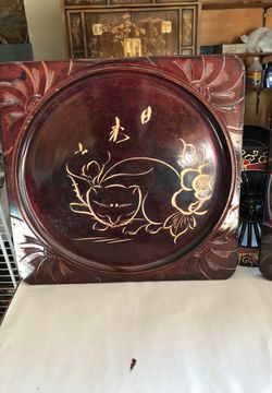 Antique lacquer plate from Japan