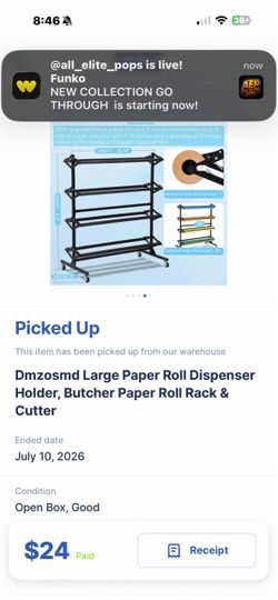 Large Paper Roll Rack and Cutter