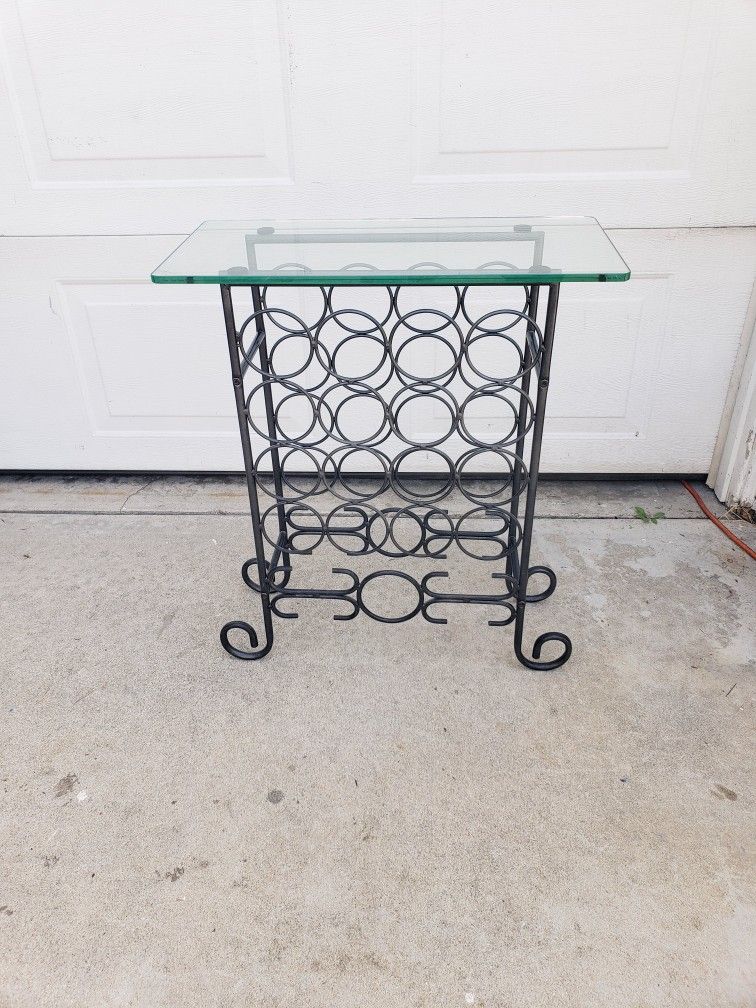 Wine Rack With Glass Top