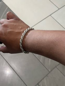 Silver rope bracelet