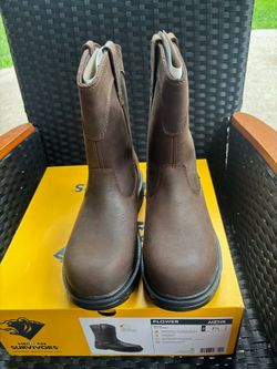 Brown Leather Boots steel toy