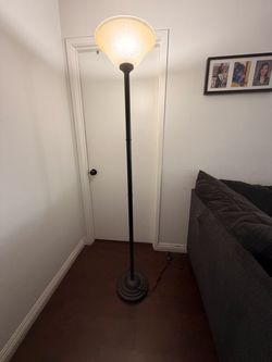 Torchiere Floor Lamp with Glass Shade