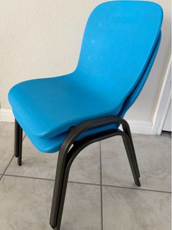 Lifetime Kids Stacking Chairs - Blue with Metal Frame