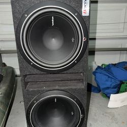 2 12” Subwoofer, Box And 750 Watt Amp