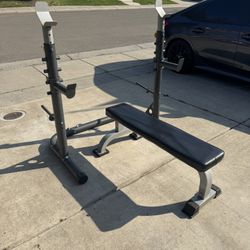 Heavy Duty Weight Bench With Squat Rack Both For $100👍
