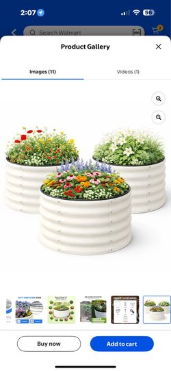 New in Box SnugNiture 3-Pack 2x2x1.5 ft Galvanized Raised Garden Bed, White Outdoor Planter Box for Vegetables