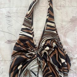 Brown Design Backless Top 