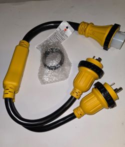 MECMO 2X L5-30P to SS2-50R Marine Shore Power Adapter