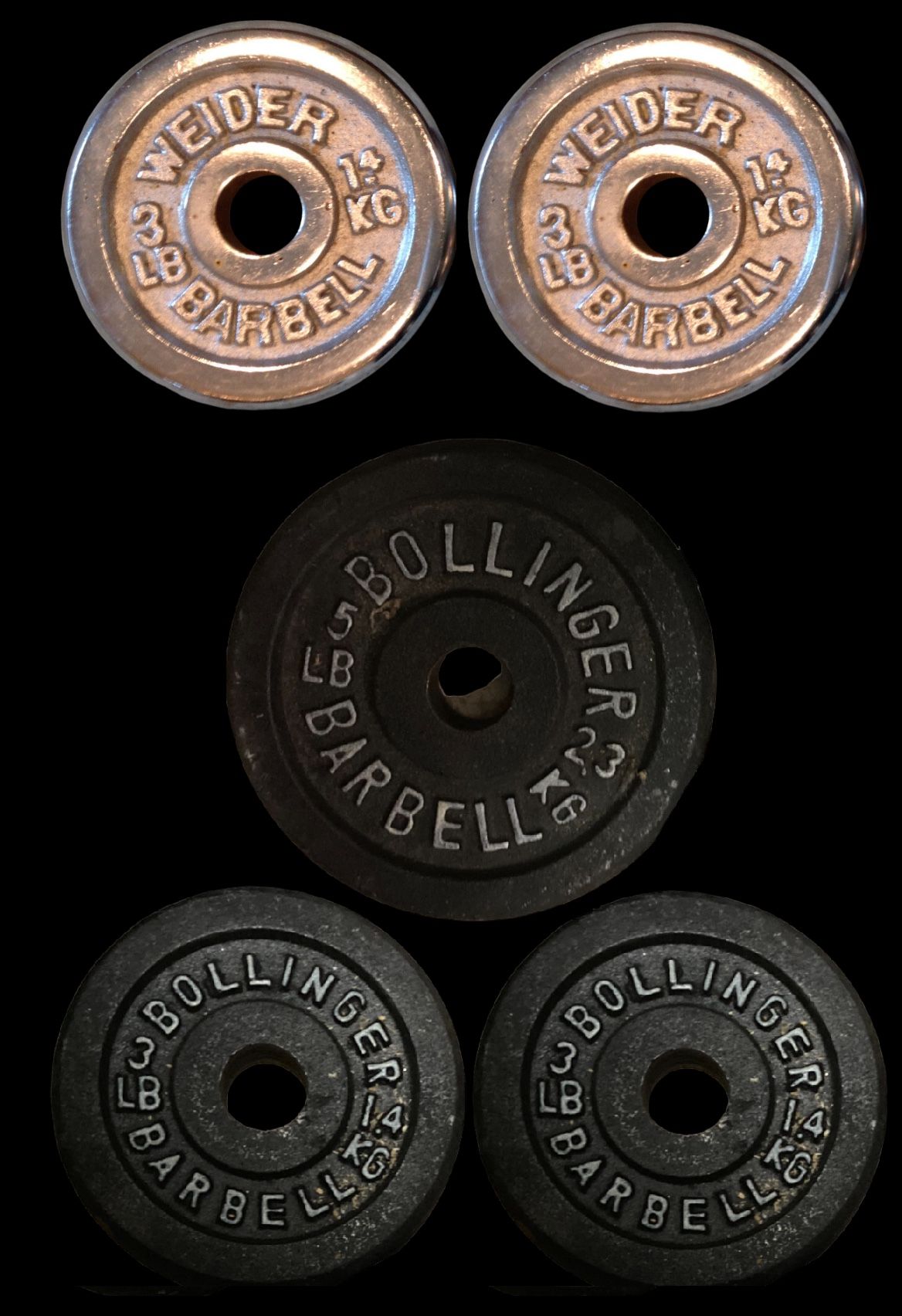 Weider Chrome Barbells Weights Plates With Bollinger 