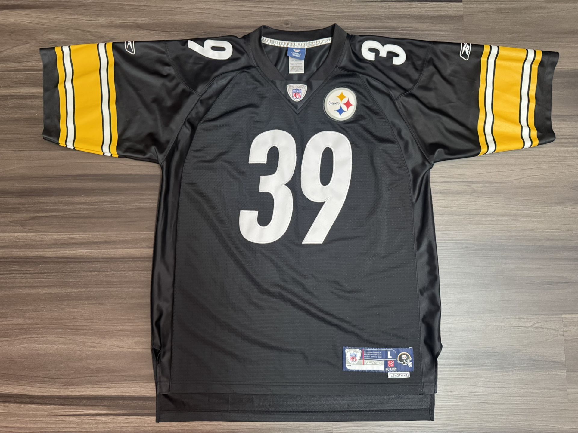 Reebok Pittsburgh Steelers Willie Parker #39 NFL Stitched Jersey +2 Men’s Large  100% authentic. Good condition.   This product is a Reebok Pittsburgh