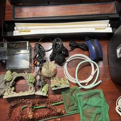 29 Gallon Fish Tank With Filter And Accessories 