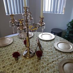 5 Arm Metal Candelabra For Sale
