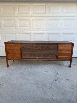 vintage walnut credenza