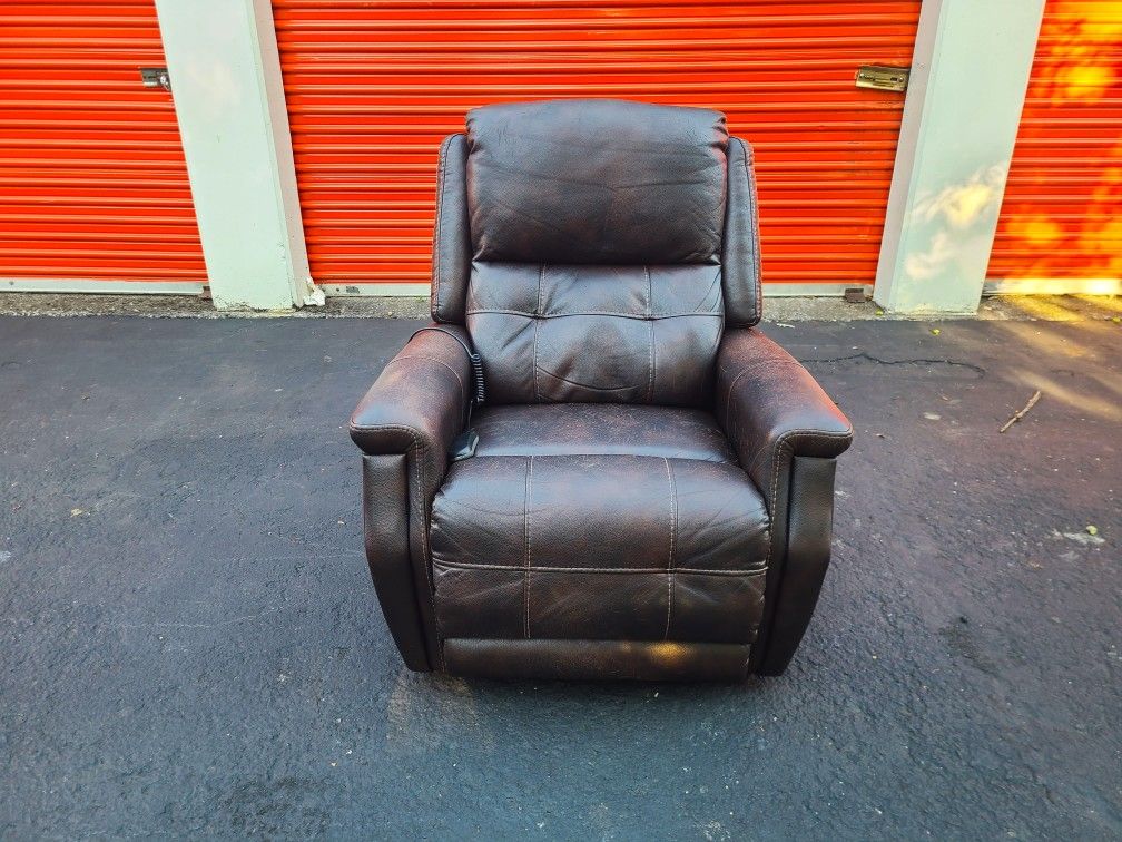 Brown Leather Recliner Chair - Free Delivery