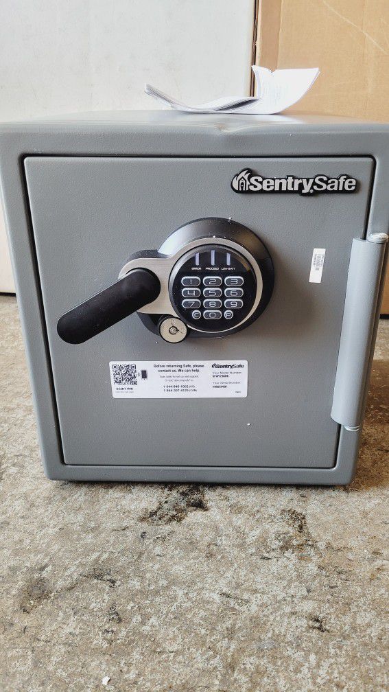 SentrySafe Waterproof and Fireproof Alloy Steel Digital Safe Box for Home 1.23 Cubic Feet, 17.8 x 16.3 x 19.3 Inches (exterior), Gun Metal Gray, SFW12