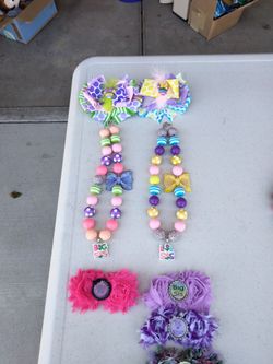 EASTER Chunky Necklace & Bow Set **BIG SISTER & LIL SISTER**