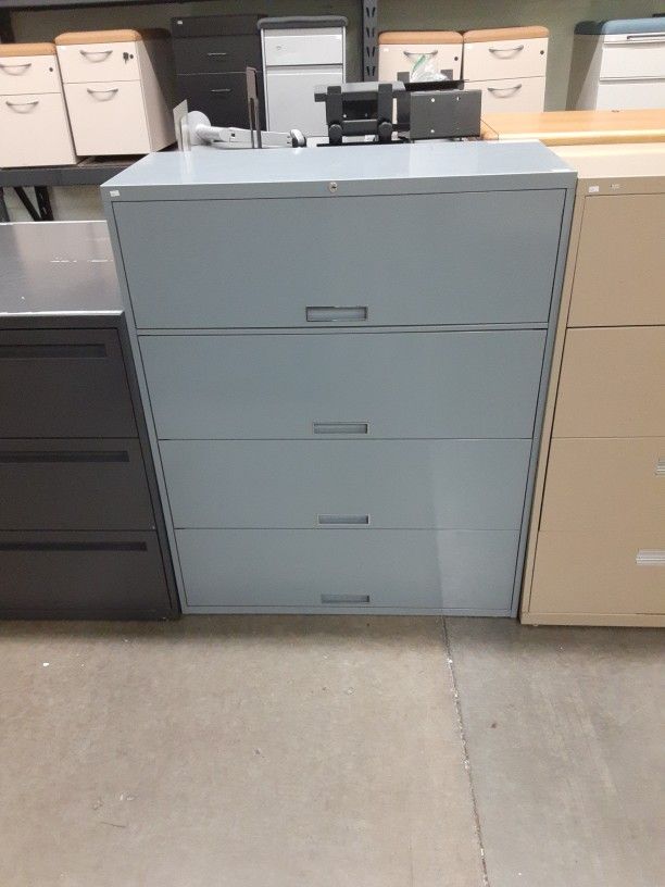 4 Drawer Lateral File Cabinet w/ Roll Out Shelves