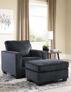 Altari Slate Chair and Ottoman (Online Special Price)