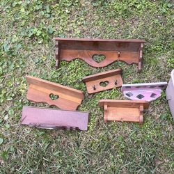 Wooden shelves