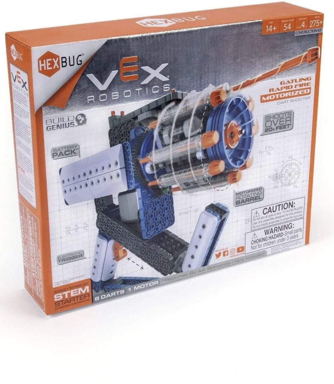 Hexbug VEX Robotics Gatling Rapid Fire Motorized Dart Shooter STEM Build 14+