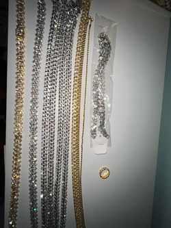 Iced Out Cuban Link Chain Jewelry Bundle