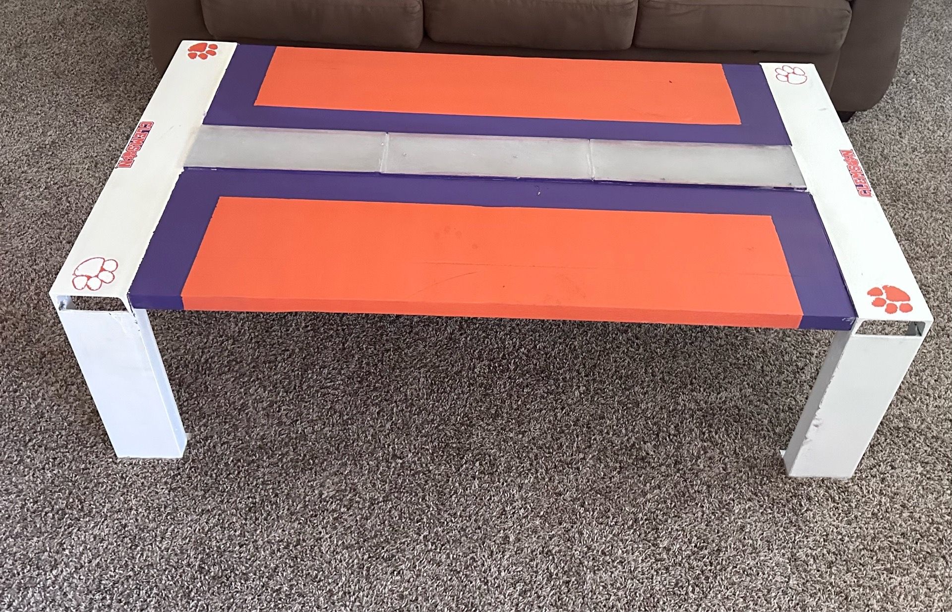 Clemson theme table with LEDs