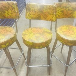 Mid Century 1960’s  Swivel Bar  Stools 