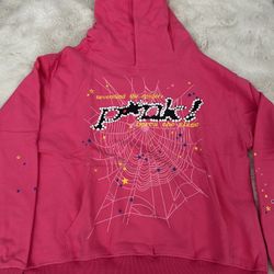 Sp5der Hoodie Small Pink
