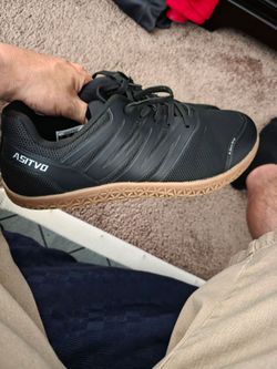 ASITVO Wide Men's Barefoot Zero Drop Sole Minimalist 10.5 Black Oxford