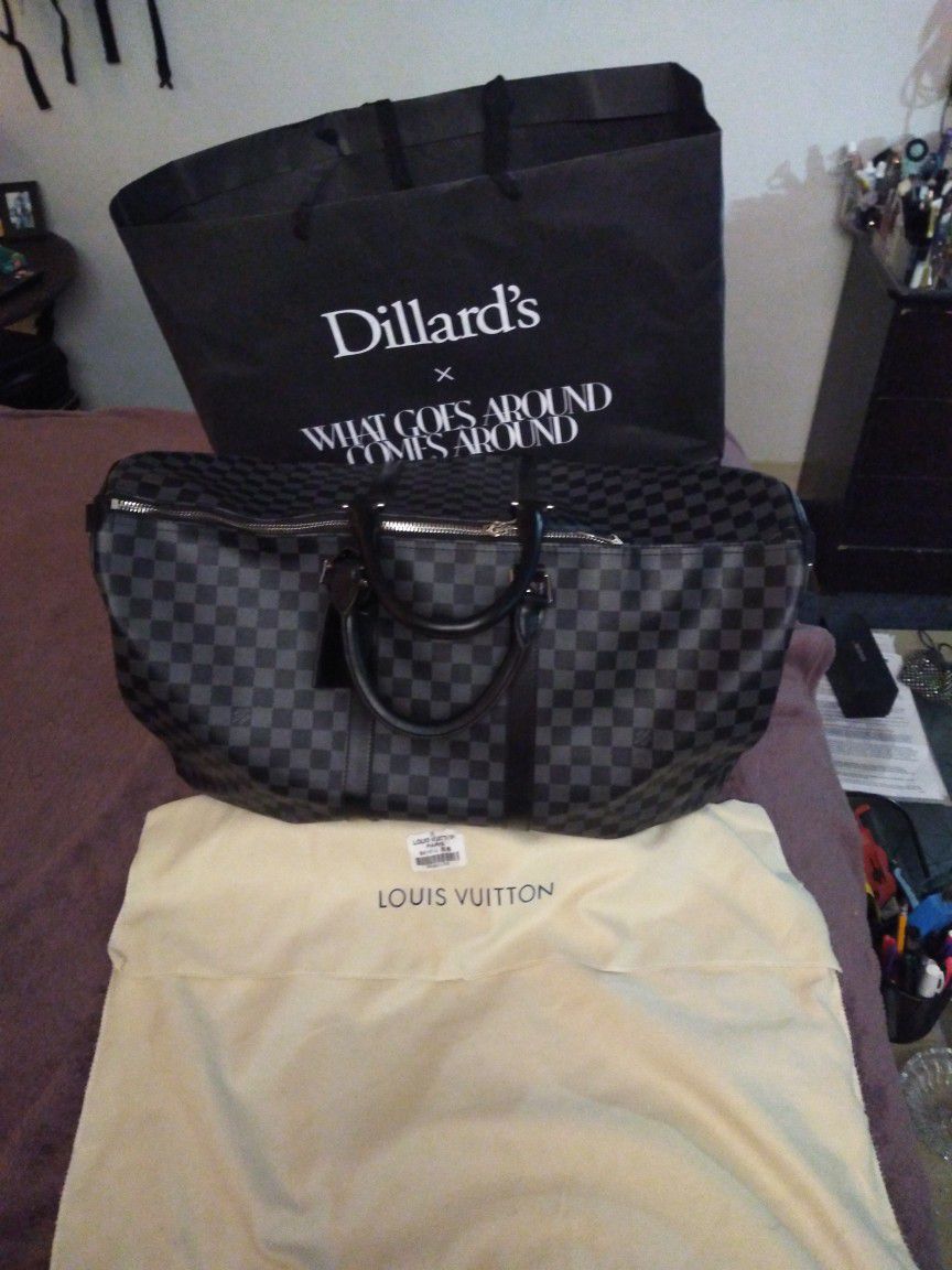 Louis Vuitton Black Duffel Bag Perfect For Traveling for Sale in