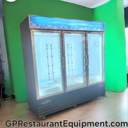New 3 Door Glass Merchandiser Commercial Reach In Display Cooler Commercial Restaurant Refrigerator
