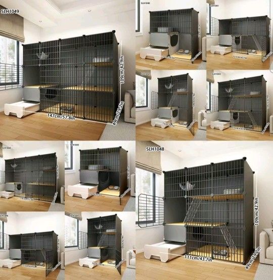 [Contact For Free Shipping] Cat Cage With Litter Box Easy To Clean Multiple Sizes 