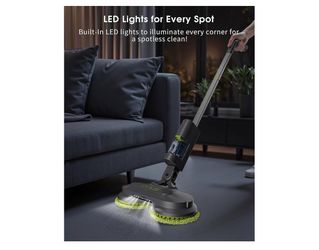 Cordless Electric Mop, Lightweight Electric Floor Mop with Detachable Water Tank, Water Sprayer & LED Headlights