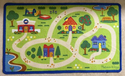 Melissa & Doug Activity Rug with 9 Wooden Pieces