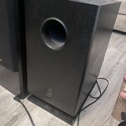 Onkyo SKW-200 Subwoofer And Optimus Tower Speakers