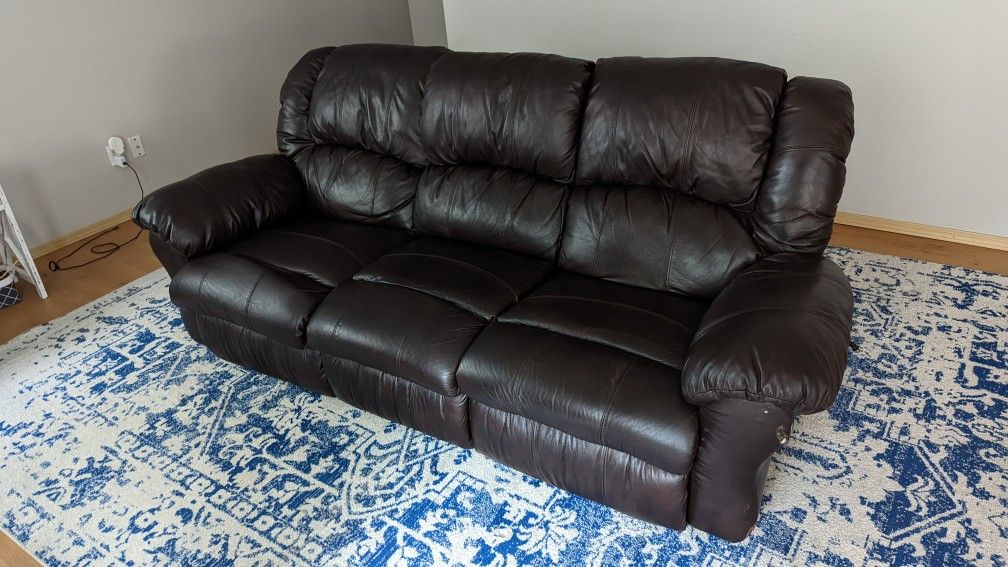 Leather Reclining Couch - Free