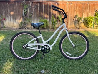PHAT Sea Wind 26” Beach Cruiser Bike – White/Pink