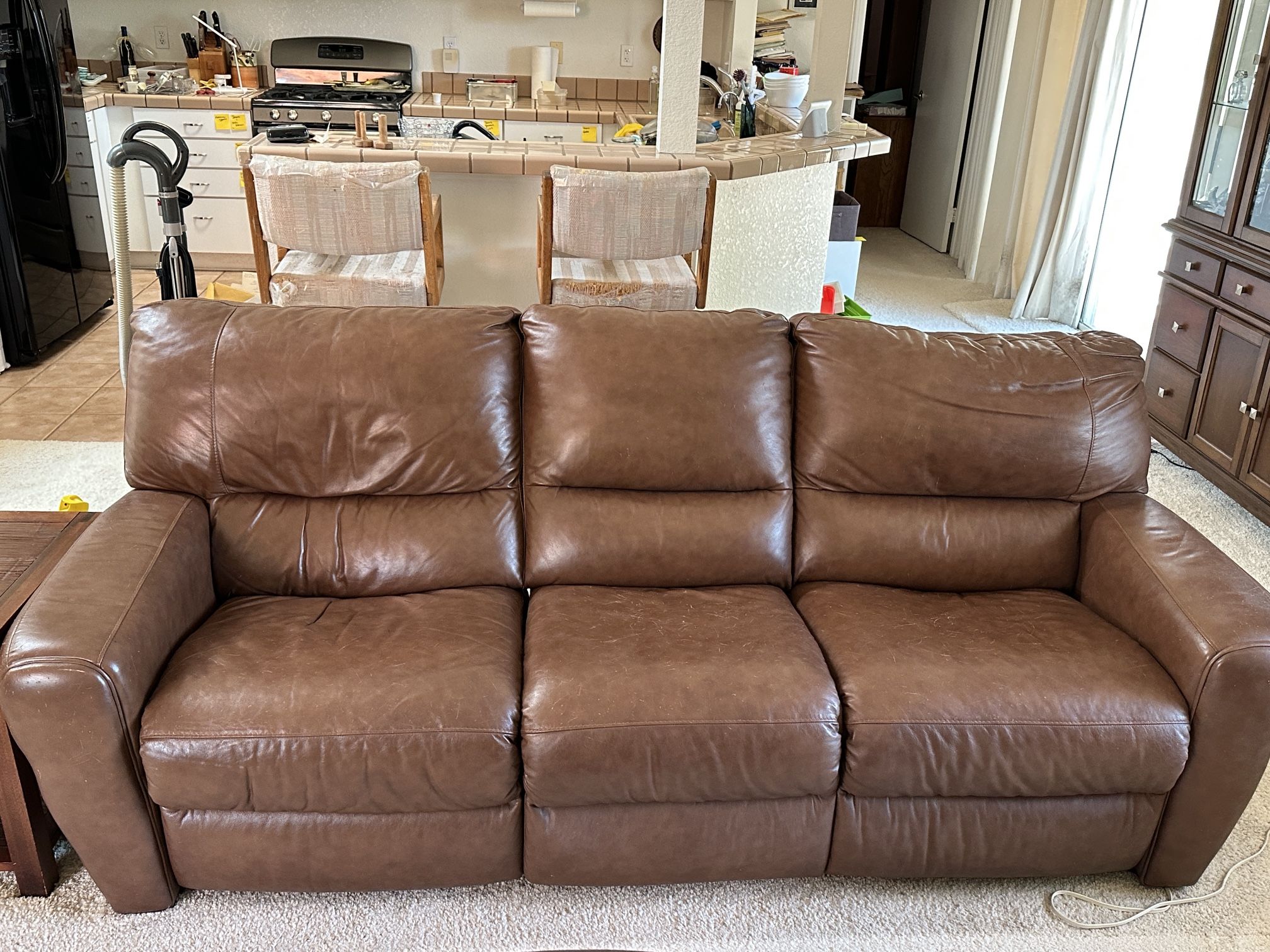Mathis Brothers Leather Reclining Sofa