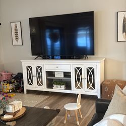 Tv console white wood