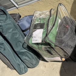 CAMPING GEAR LOT! SLEEPING BAGS/TENT/COOLER/FOLDABLE CHAIR/BLOW UP BED