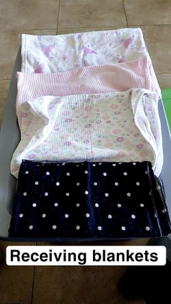 Crib sets, blankets and receiving blankets swaddles