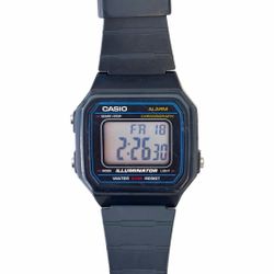 Classical Casio W-217H-1A Digital Watch Black Used In Great Condition
