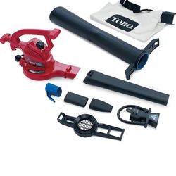 Toro 51621 UltraPlus Leaf Blower Vacuum, Variable-Speed (up to 250 mph) with Metal Impeller, 12 amp,Red