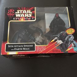 Star Wars Episode One Sith Attack Speeder With Darth Maul / Hasbro Manufactured 1999