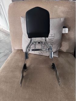 Chrome Detachable Sissy Bar Upright Passenger Backrest Pad & Luggage Rack