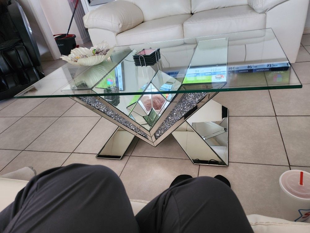 Glass And Mirror Coffee Table