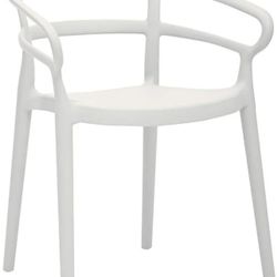 Curved Back Dining Premium Plastic Chairs Set Of 2