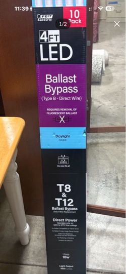 Feit Electric 4FT LED Ballast Bypass Tubes 10-Pack
