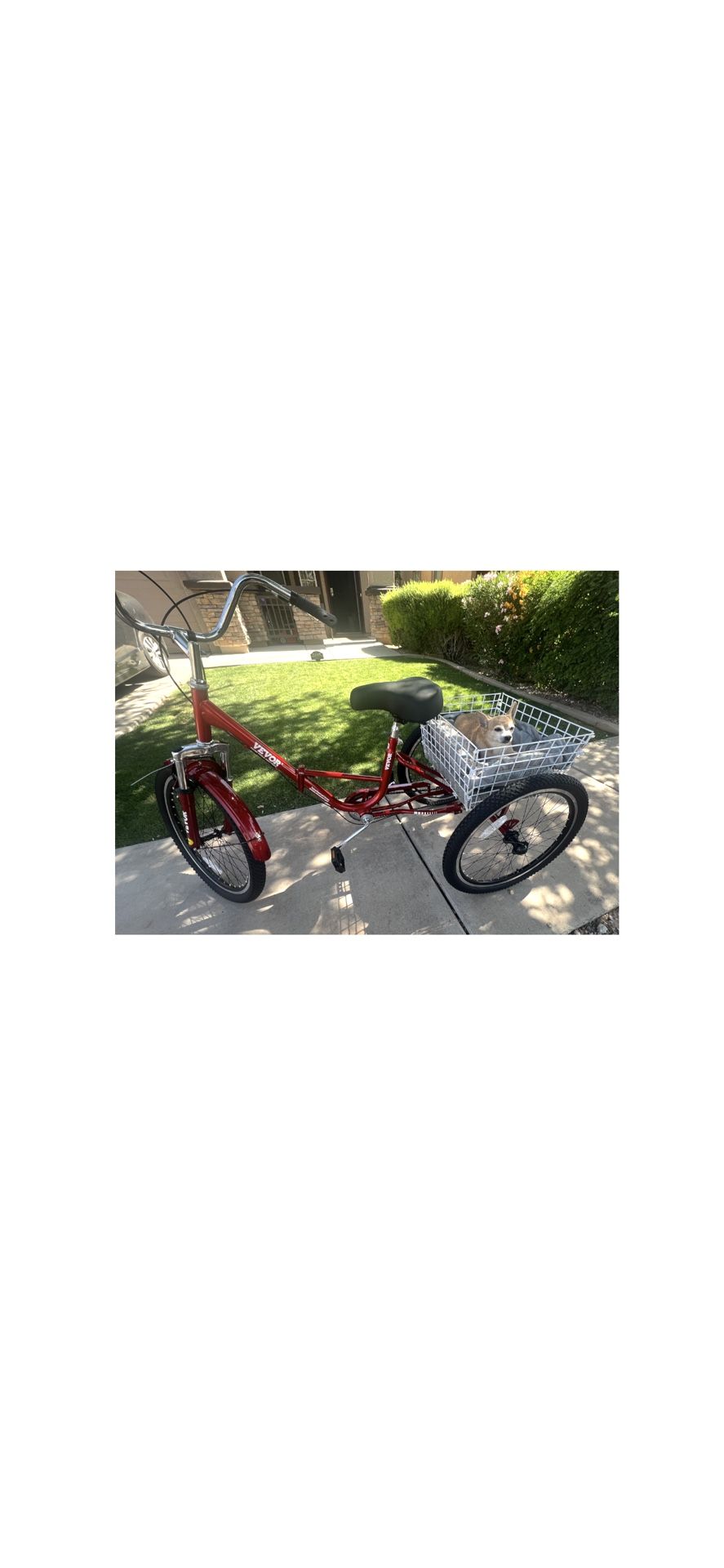 VEVOR Folding Adult Tricycle with Large Basket
